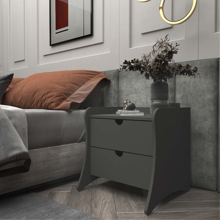 Manhattan Comfort Coney Nightstand in Grey 181GMC9
